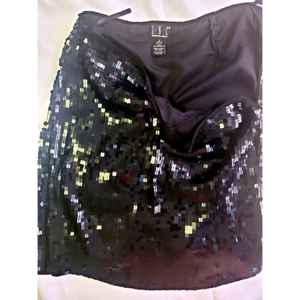 I.N.C Black Sequin Skirt - Picture 3 of 5